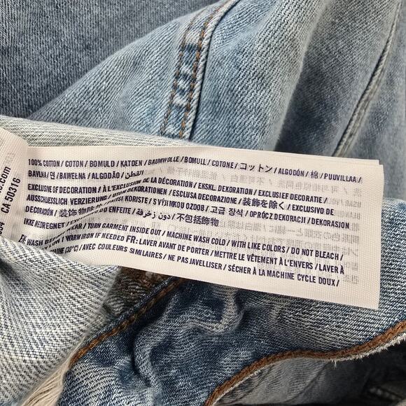 Abercrombie Kids Blue Distress Demin Jeans Button Long Sleeve Jacket Small 10 - Picture 8 of 8